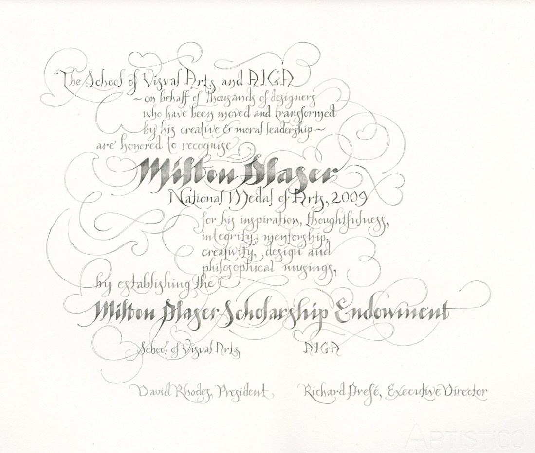 Milton Glaser certificate